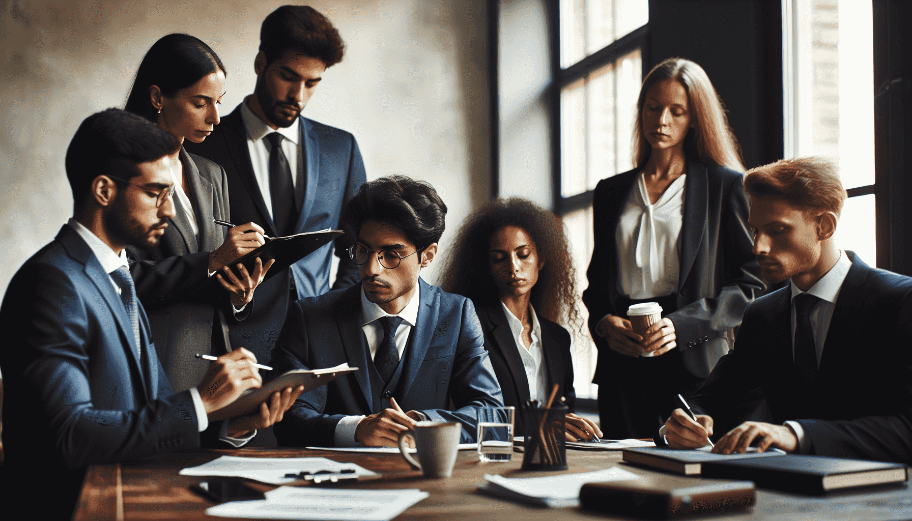 Équipe d'avocats professionnels en réunion