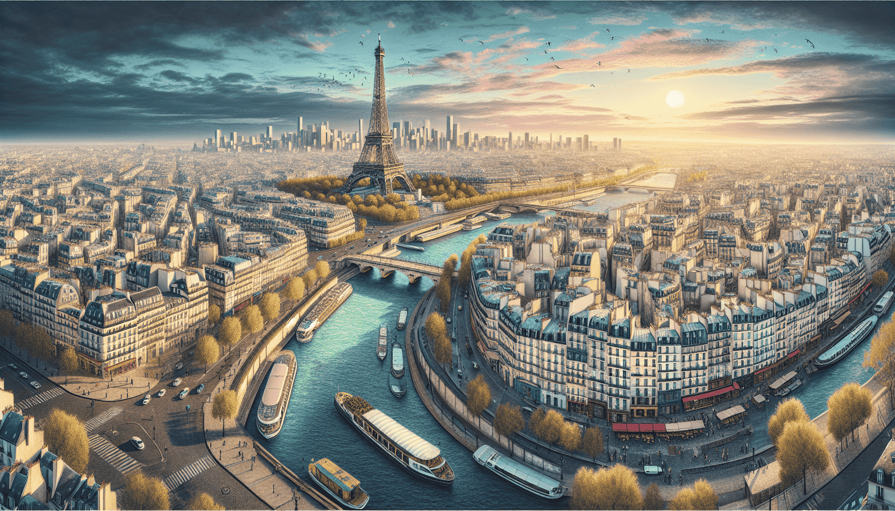 Vue panoramique de Paris avec la Tour Eiffel
